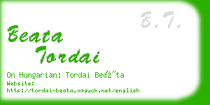 beata tordai business card